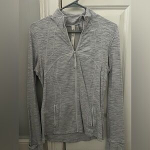Lululemon define jacket in gray stripes